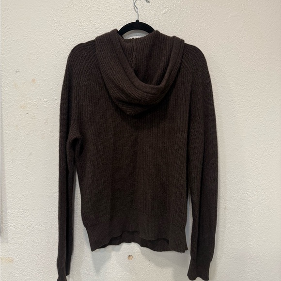 rag & bone 100% Cashmere Knit Hoodie Sweater Brown Size M Hooded Pullover - Picture 2 of 5